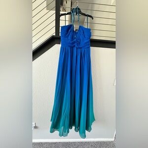 Mac Duggal Chiffon Halter Gown with Ombre NWT 14W